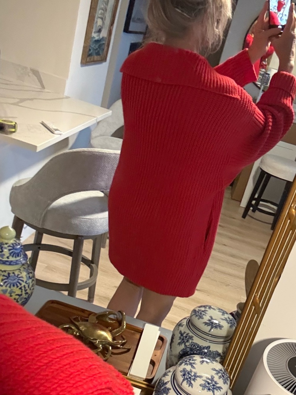 Free people, oversized, red cardigan, chunky knit XL - Picture 5 of 11